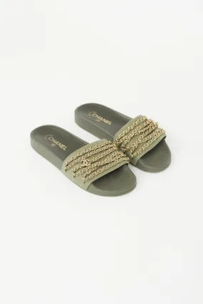 2017 Green & Gold Chain Sandal