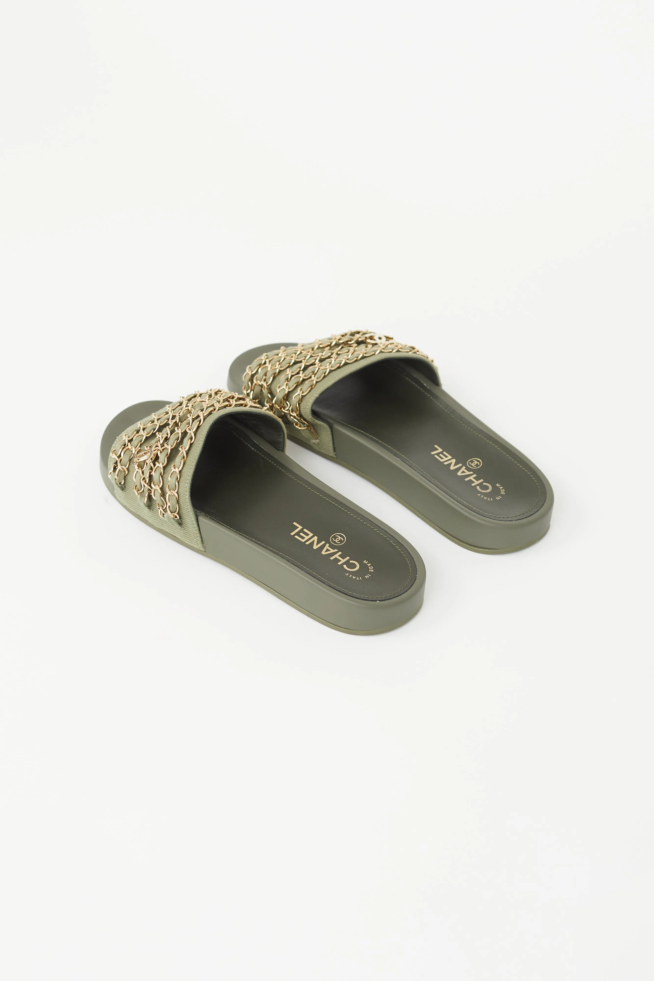 2017 Green & Gold Chain Sandal