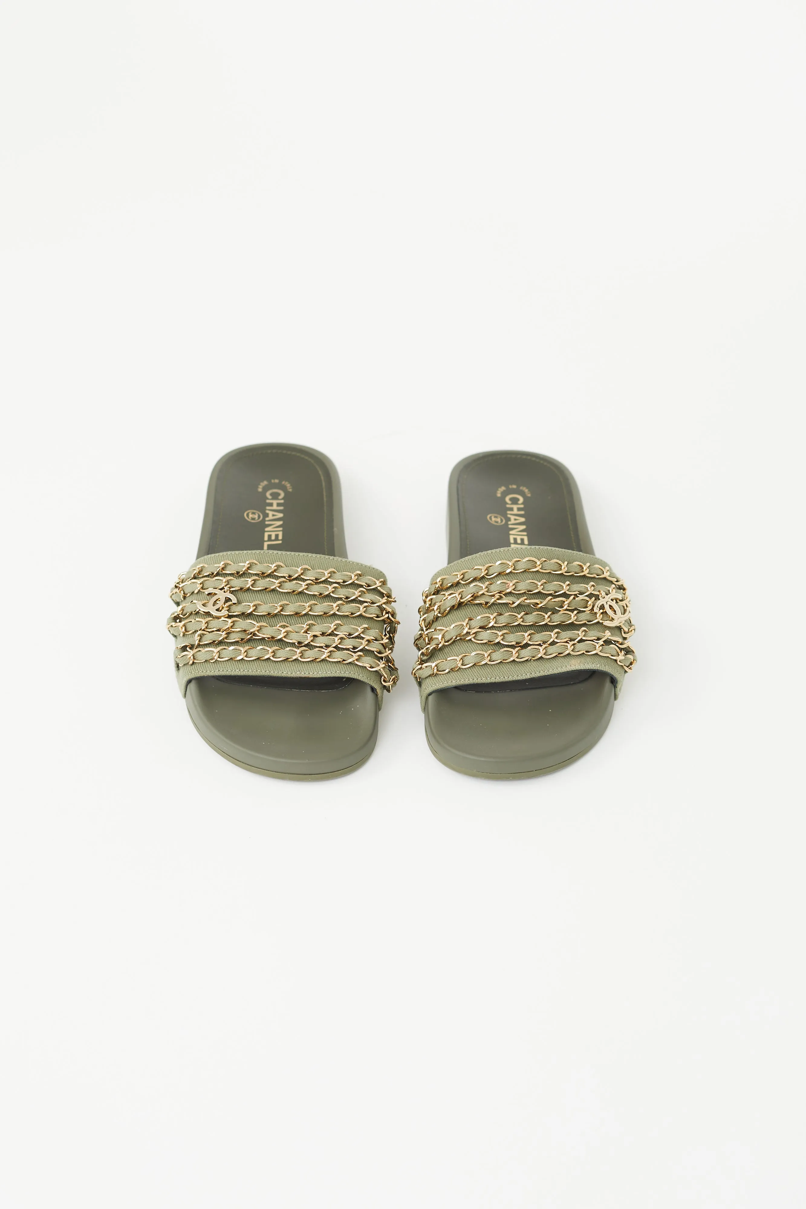 2017 Green & Gold Chain Sandal