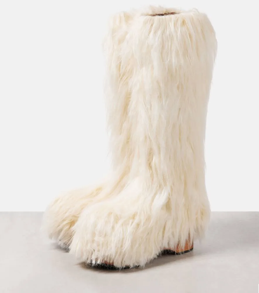 Acne Studios Faux fur knee-high boots
