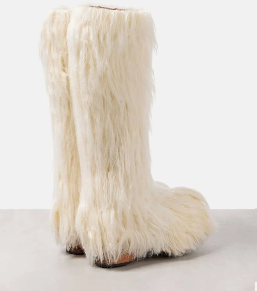 Acne Studios Faux fur knee-high boots