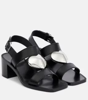 Alaia Le C√Ö¬ìur leather sandals