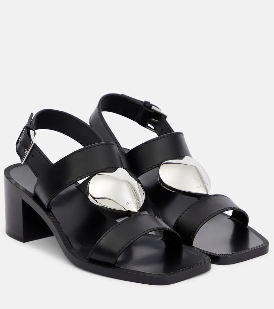 Alaia Le C√Ö¬ìur leather sandals