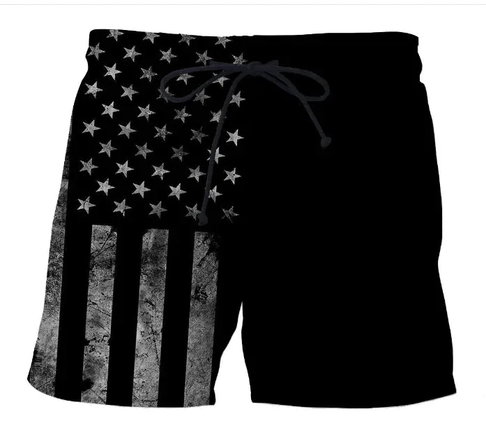 American Flag Swim Trunks