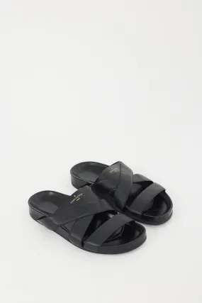 Black & Gold Mirabeau Leather Sandal