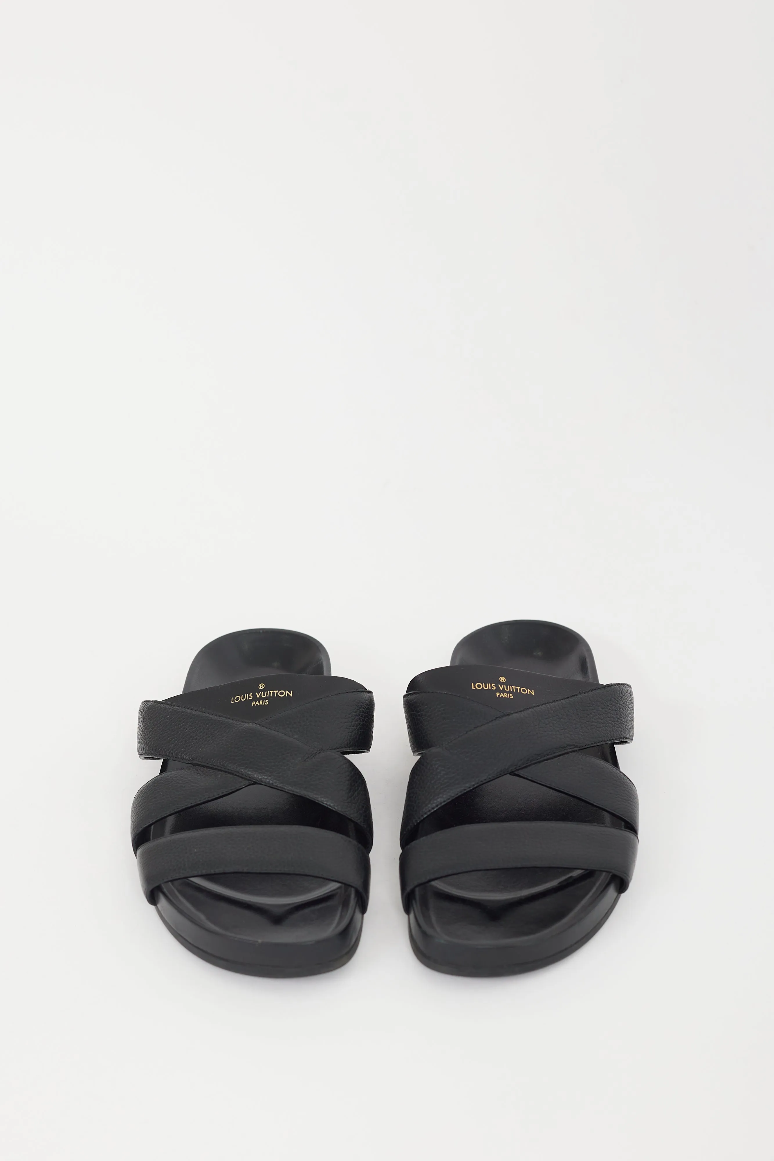 Black & Gold Mirabeau Leather Sandal