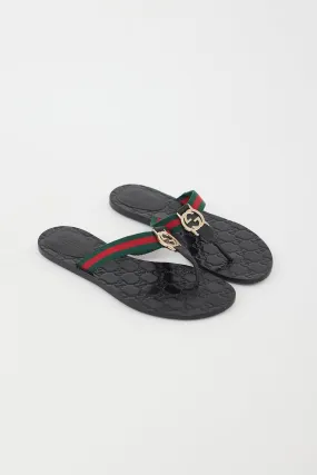 Black & Multi GG Web Sandal