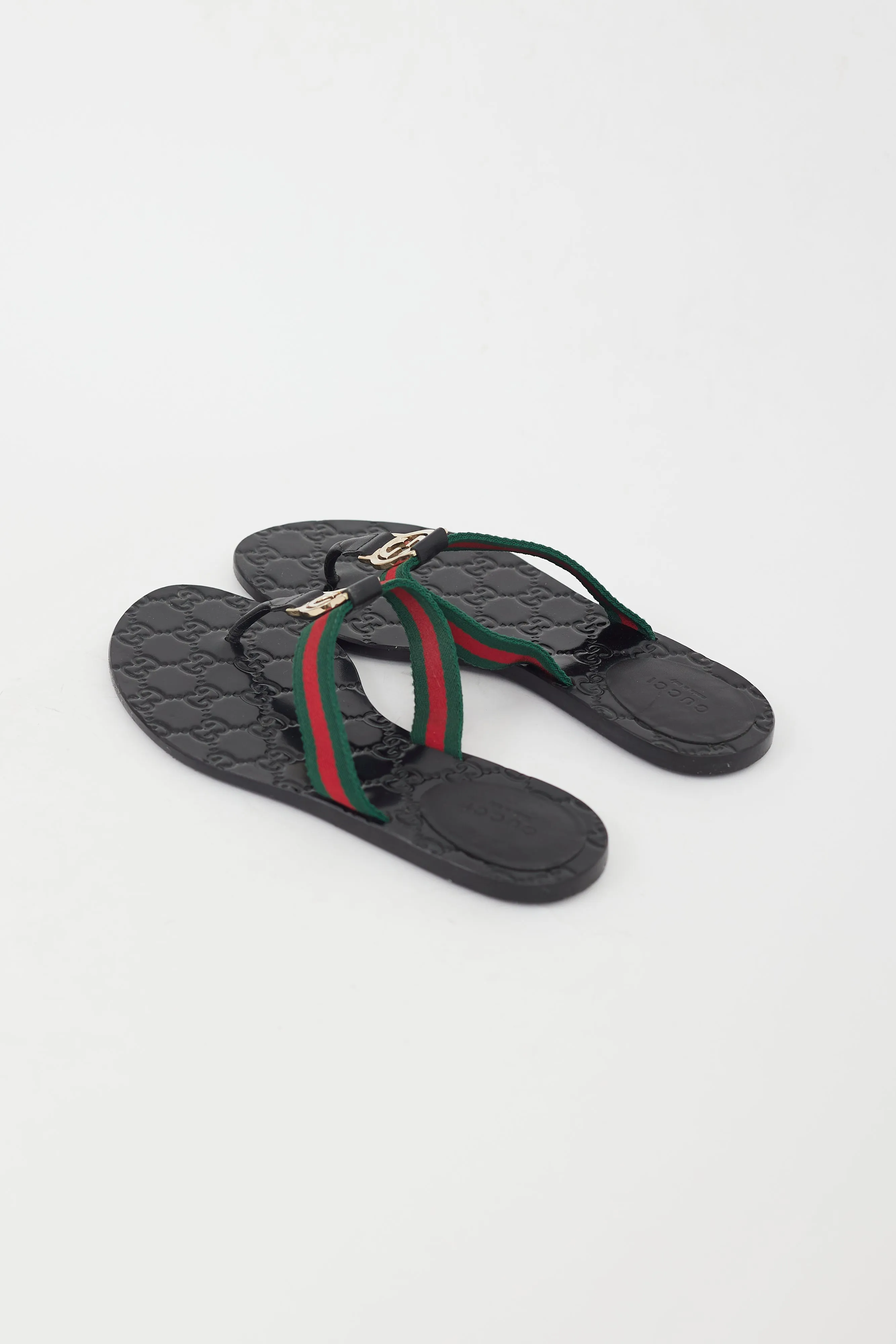 Black & Multi GG Web Sandal