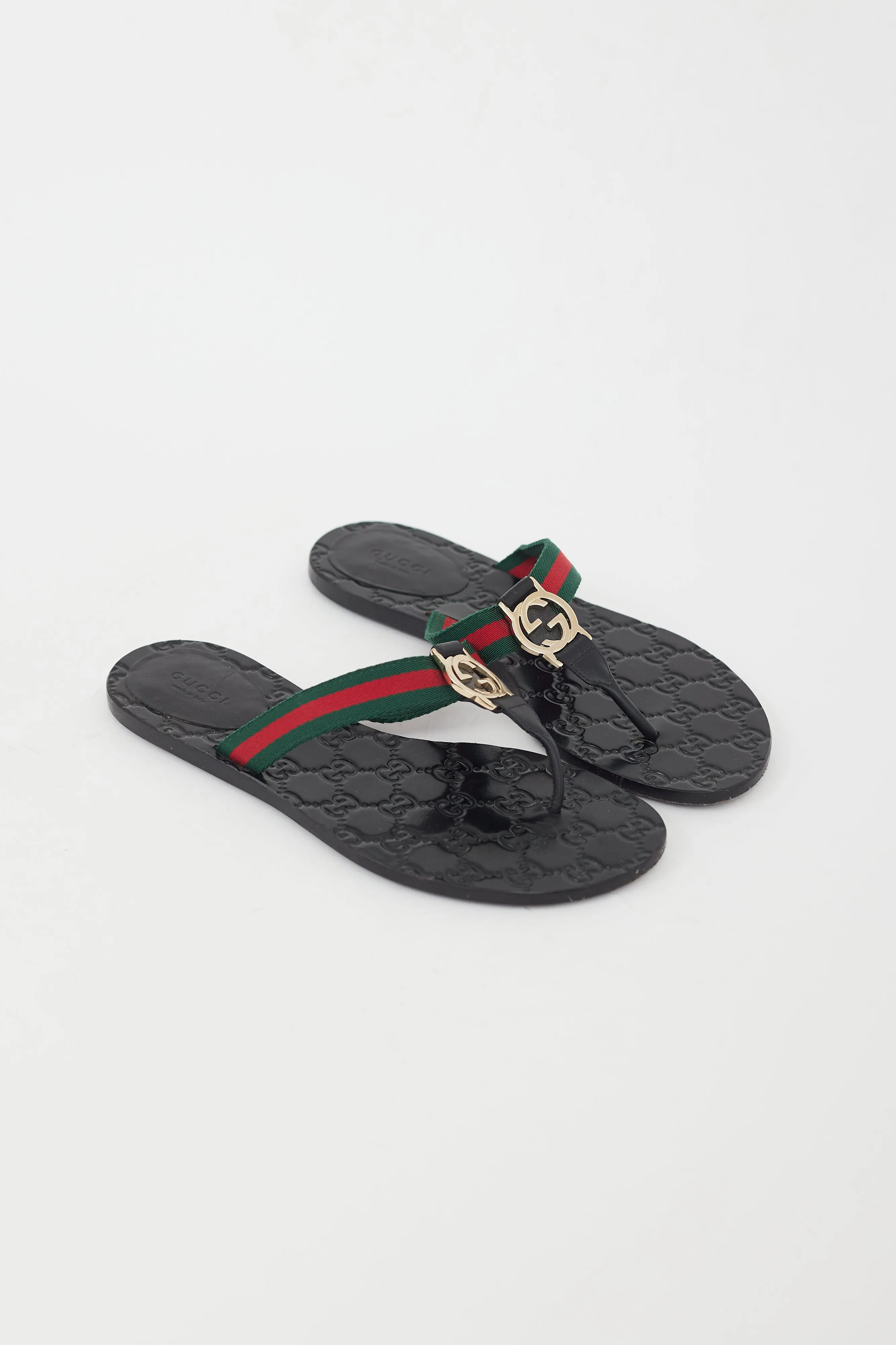 Black & Multi GG Web Sandal
