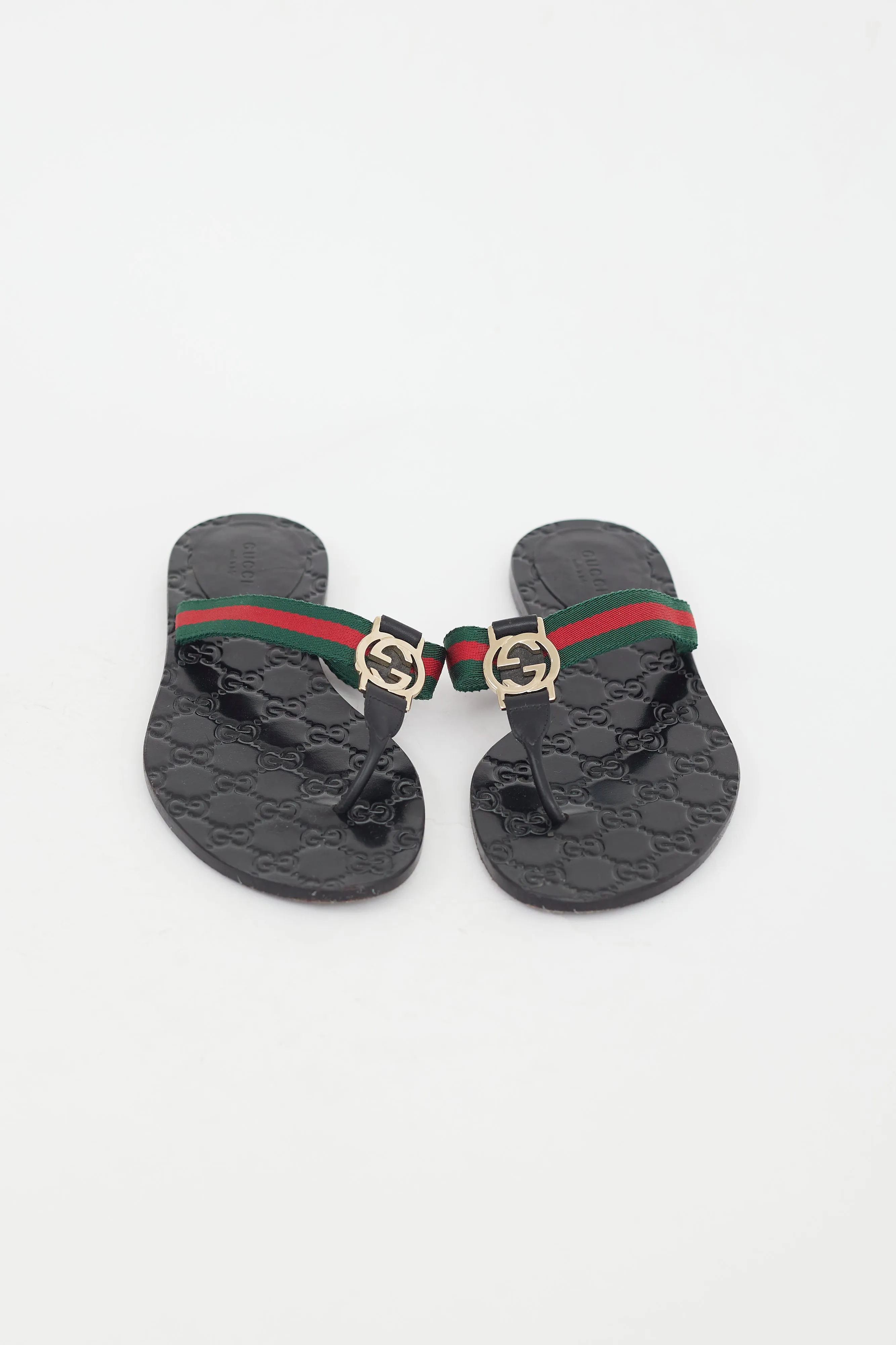 Black & Multi GG Web Sandal