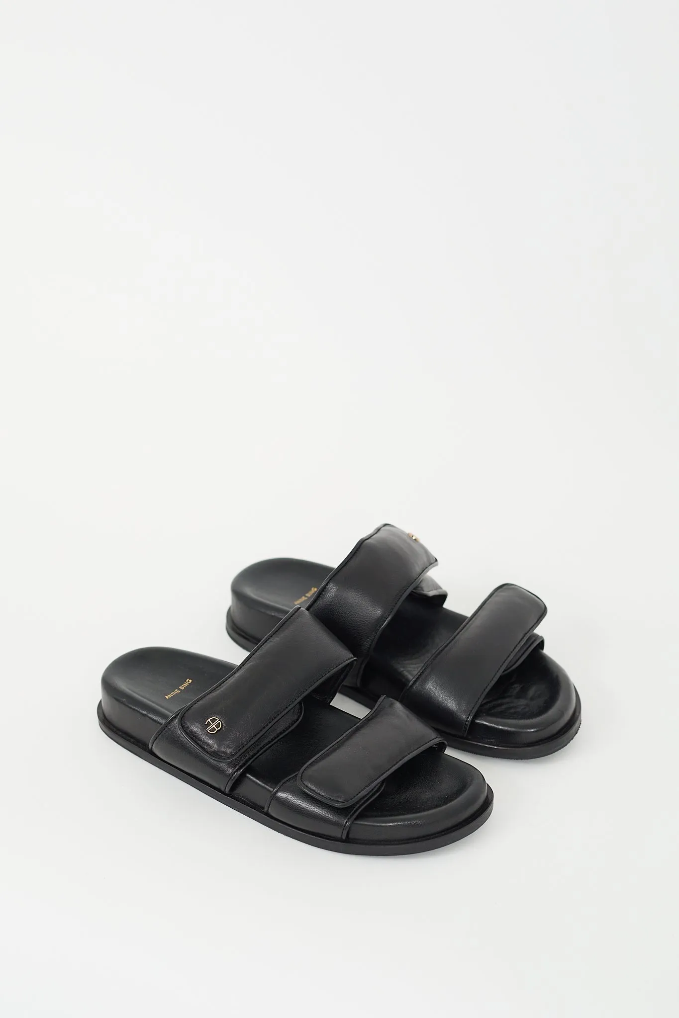 Black Padded Leather Sid Sandal