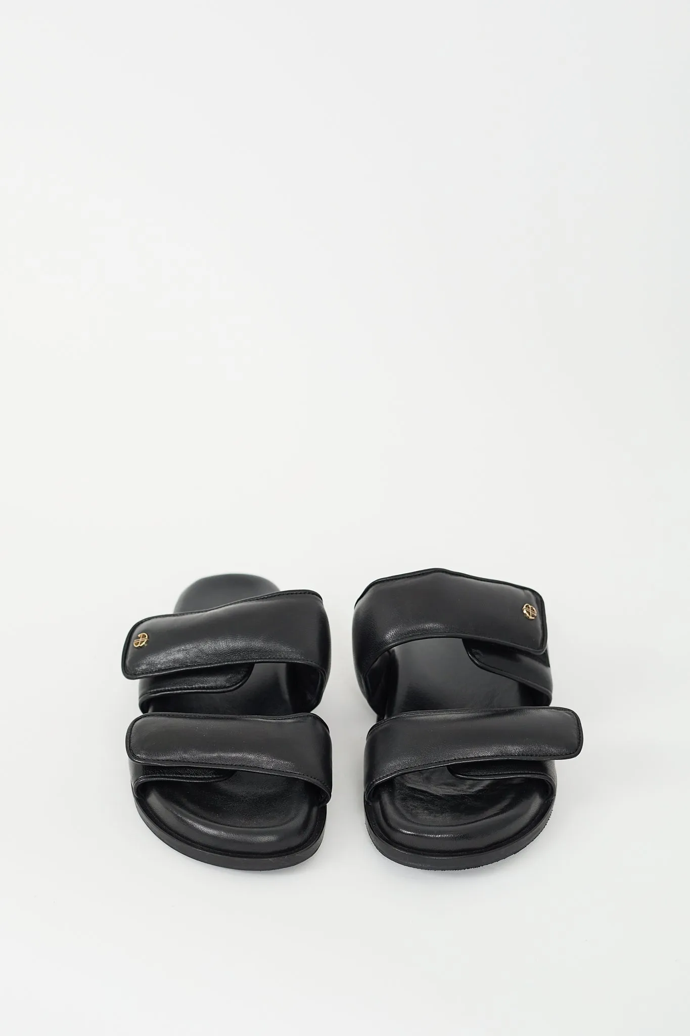 Black Padded Leather Sid Sandal