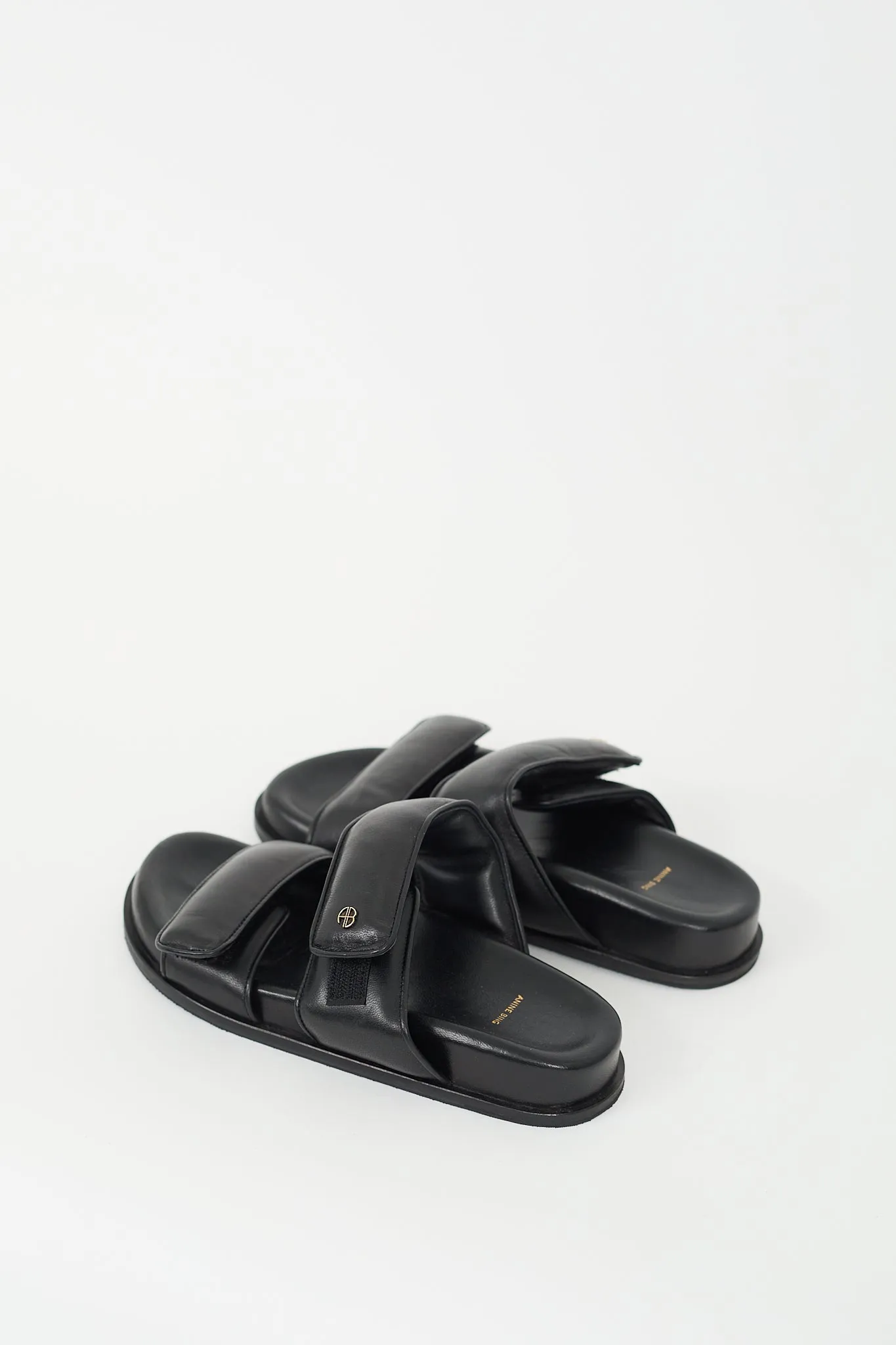 Black Padded Leather Sid Sandal