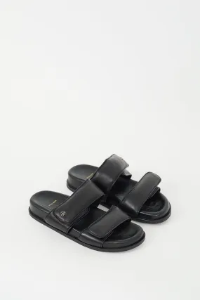 Black Padded Leather Sid Sandal