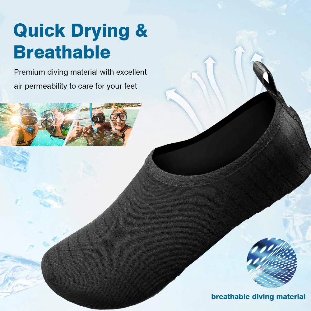JOTO Water Shoes for Women Men Kids, Barefoot Quick-Dry Aqua Water Socks Slip-on Swim Beach Shoes for Snorkeling Surfing Kayaking Beach Walking Yoga