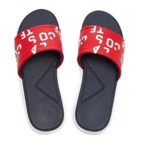 lacoste l30 slide flip flops red