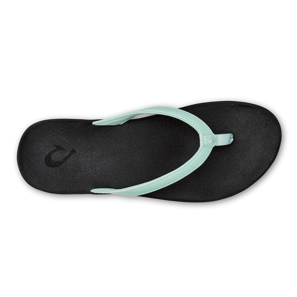 OluKai "Puawe" Women's Sandals- Sea Glass on Black