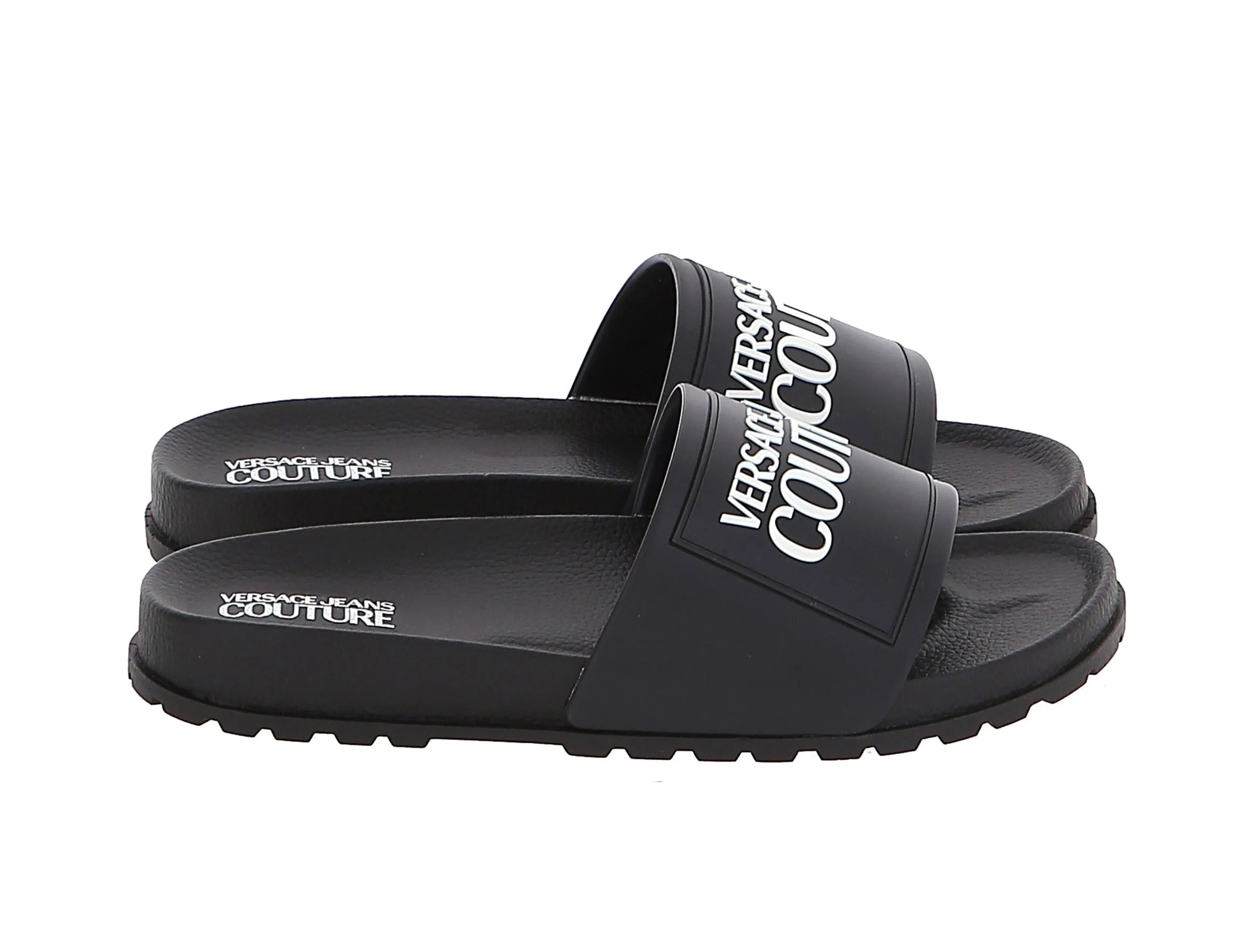Versace Jeans Couture Black Contemporary Logo Slide