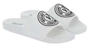 Versace Jeans Couture White Medallion Pool Slide-
