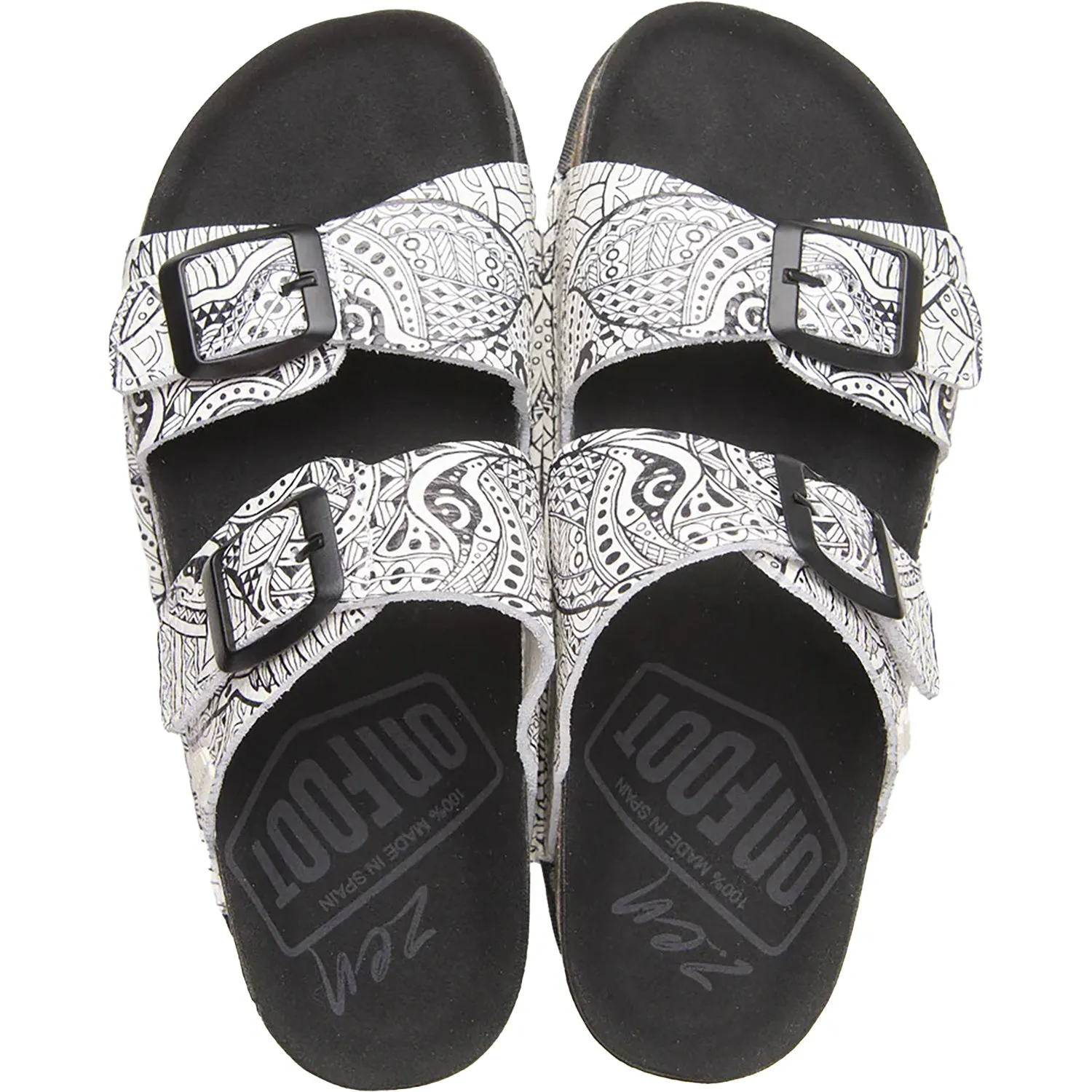 Women's On Foot 1110 Aurora Mandala Black/White Leather