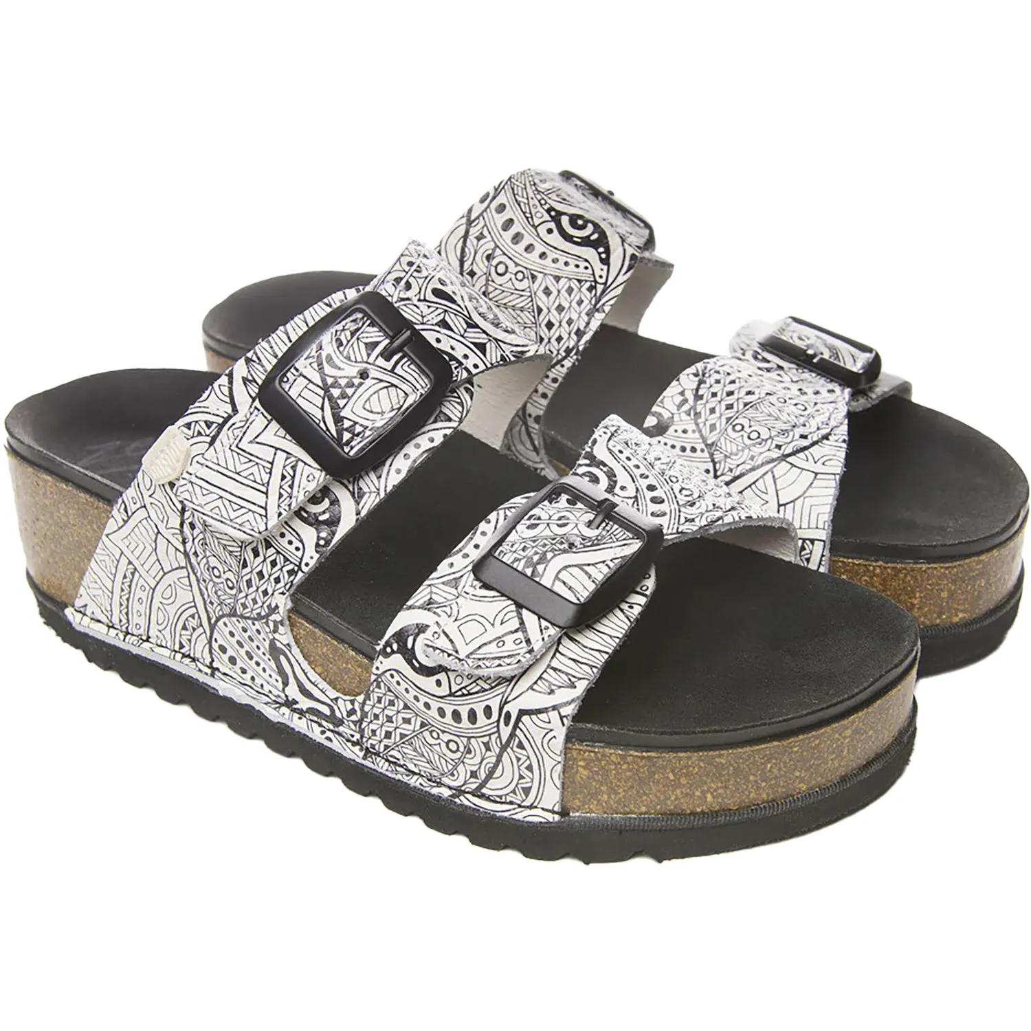 Women's On Foot 1110 Aurora Mandala Black/White Leather