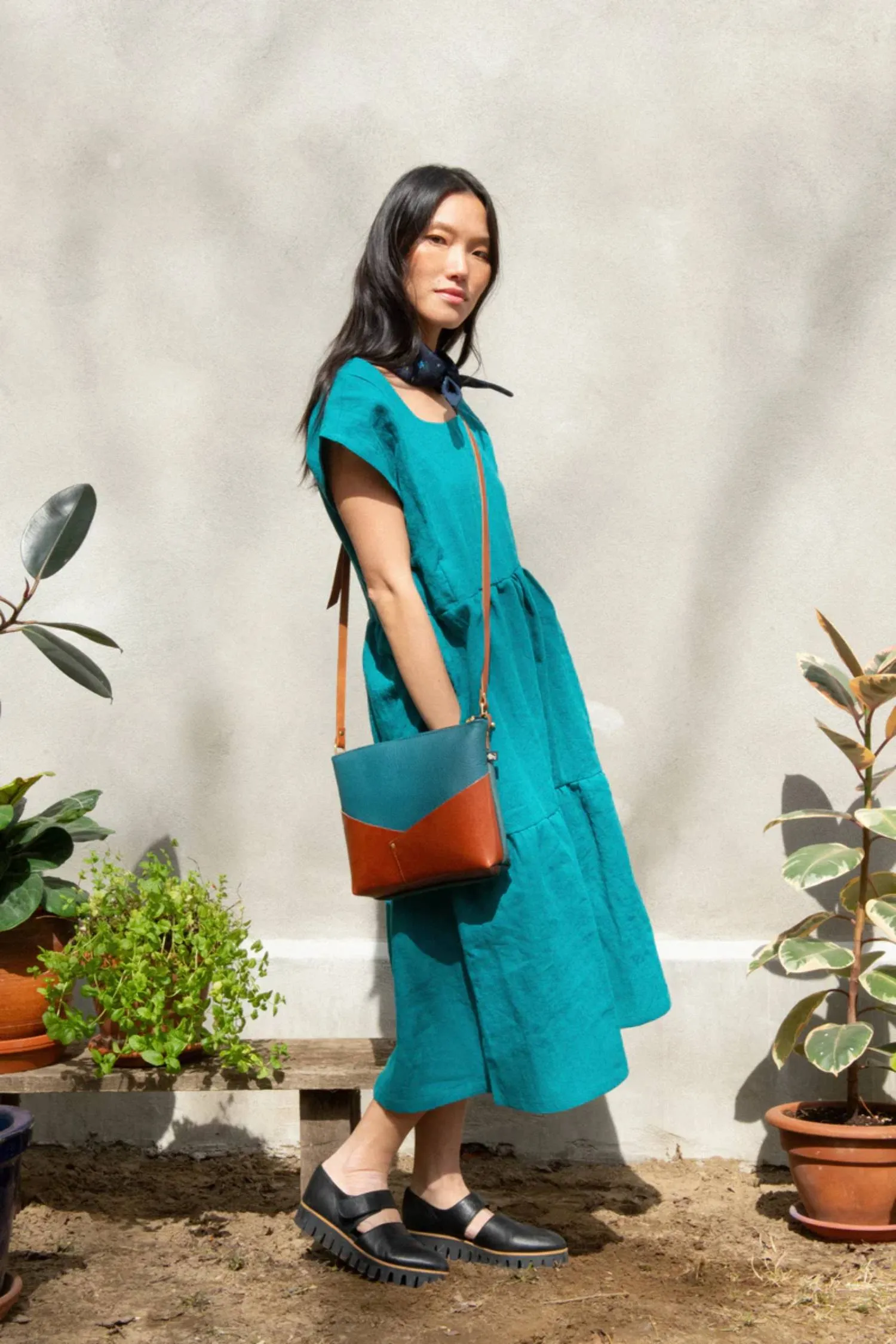 Woodstock Recycled Leather Shoulder Bag